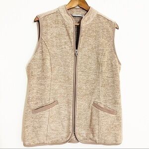 Susan Graver Sleeveless Vest Jacket Women Size large Color Tan